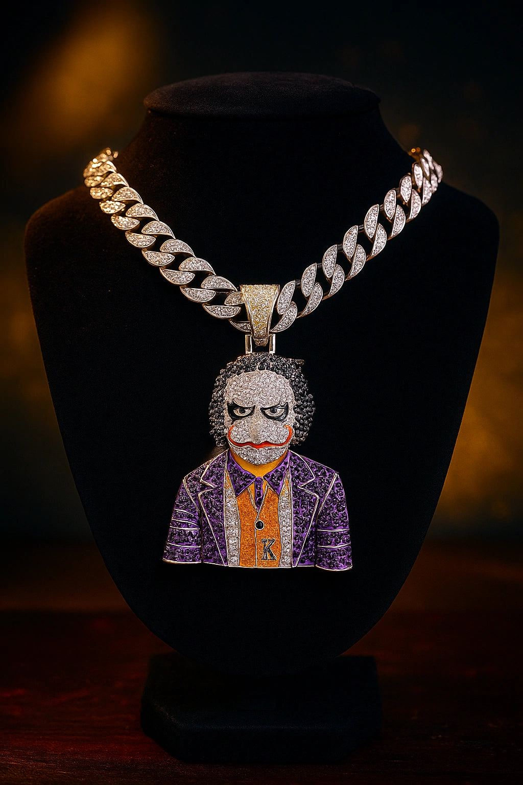 Cadena Joker Guasón Plateado Full Ice