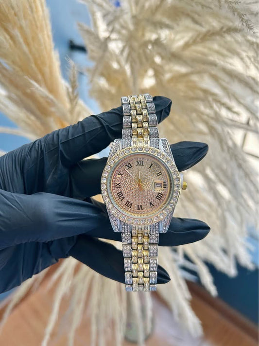 Reloj cubano diamantado